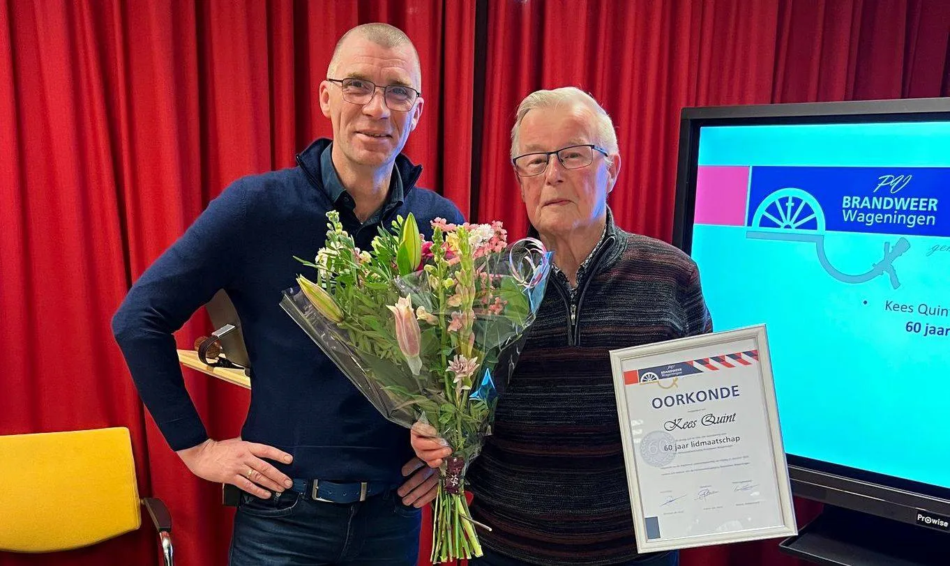 kees quint 60 jaar lid pv brandweer wageningen