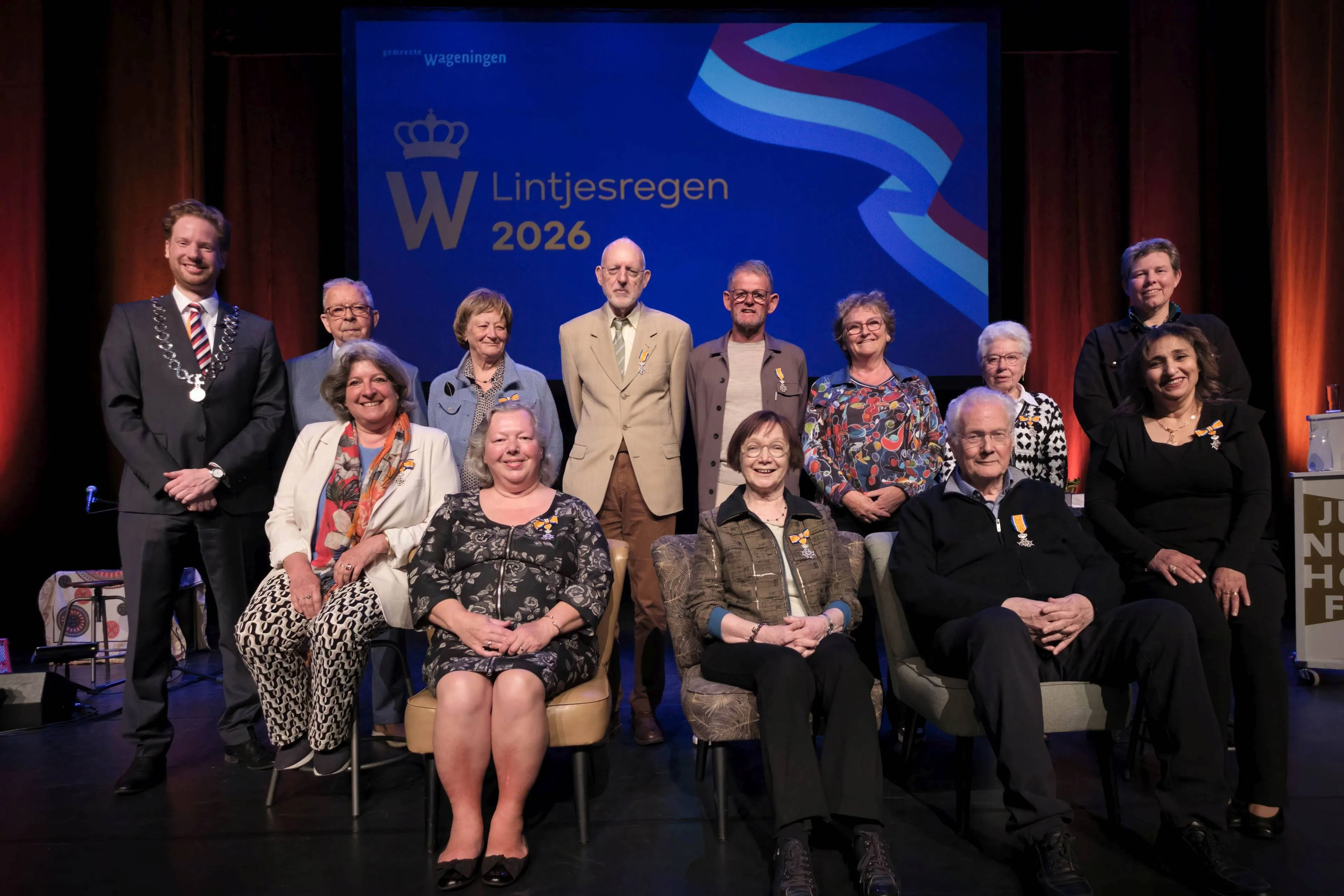 Groepsfoto gedecoreerden Lintjesregen2026 Wageningen