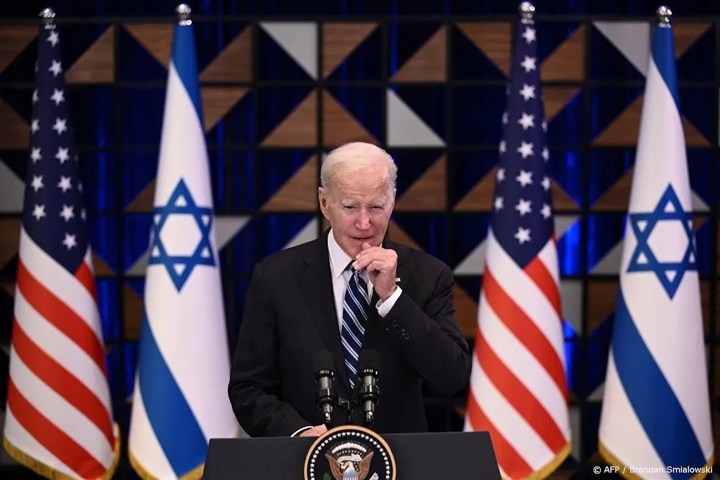 biden israel akkoord met humanitaire hulp via egypte naar gaza1697642968