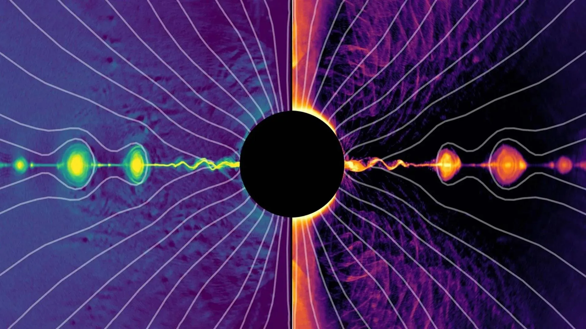 plasmoids-near-black-hole