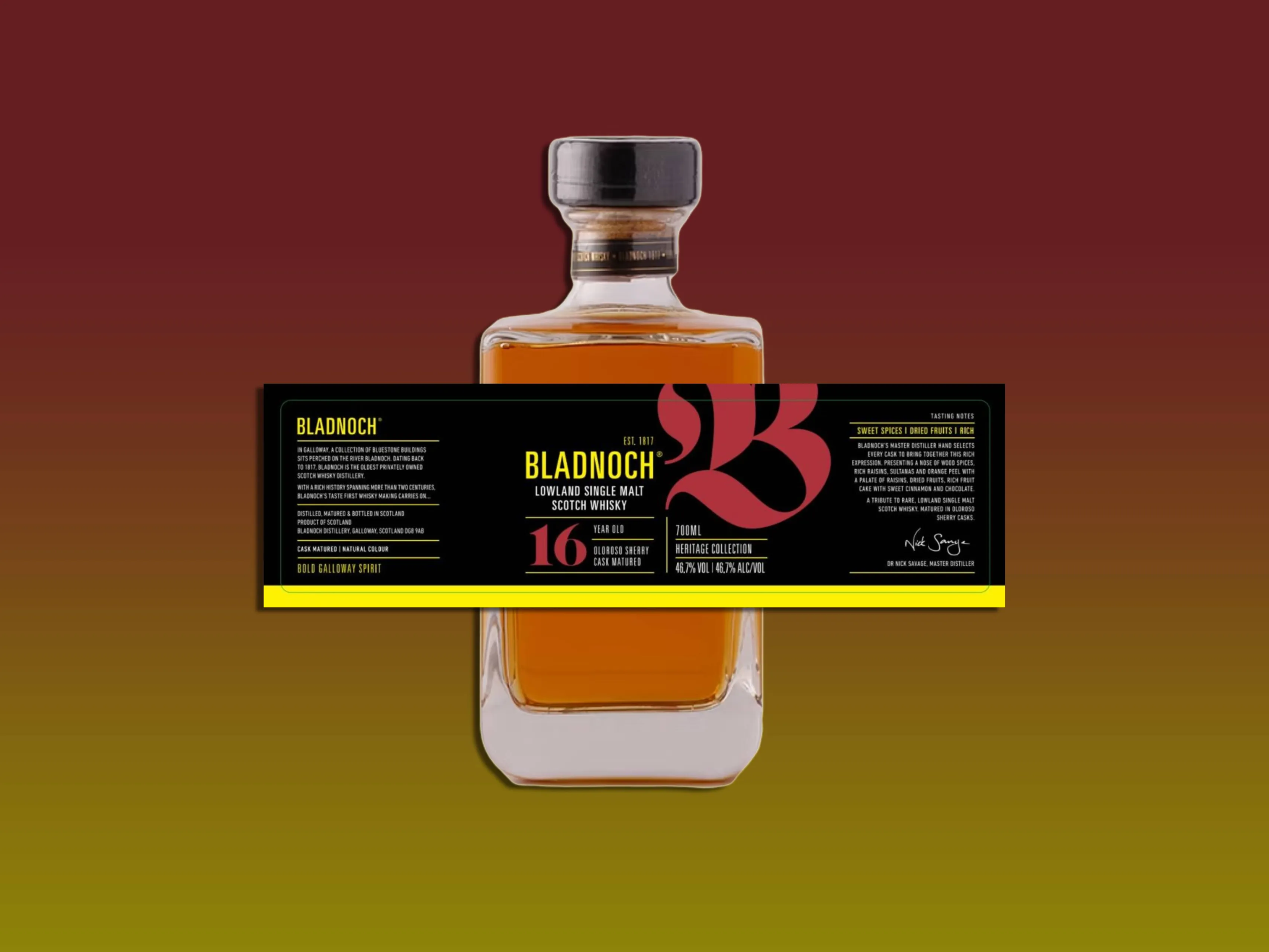 bladnoch 16yo single malt heritage collection whisky