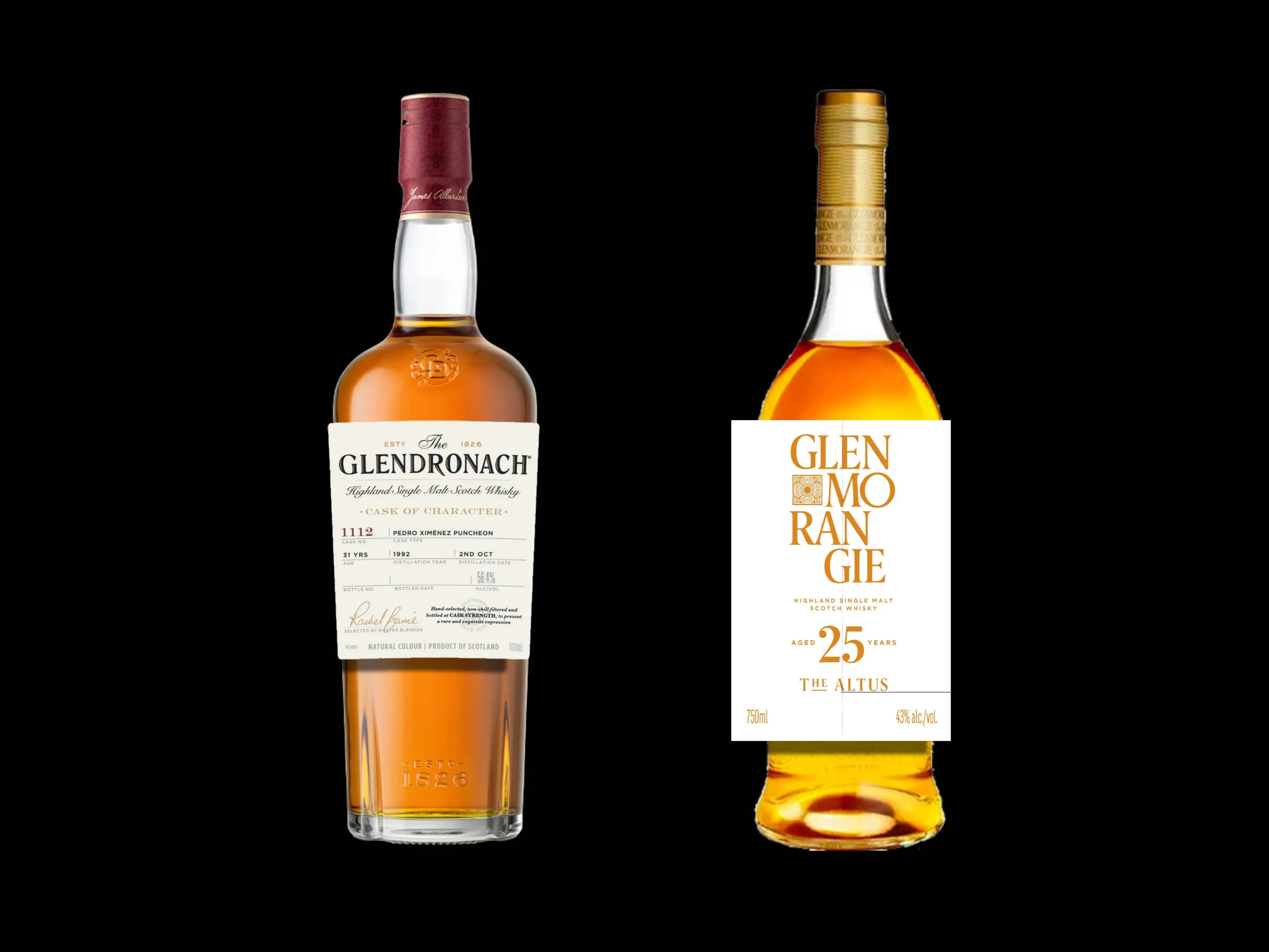 glendronach and glenmorangie whisky