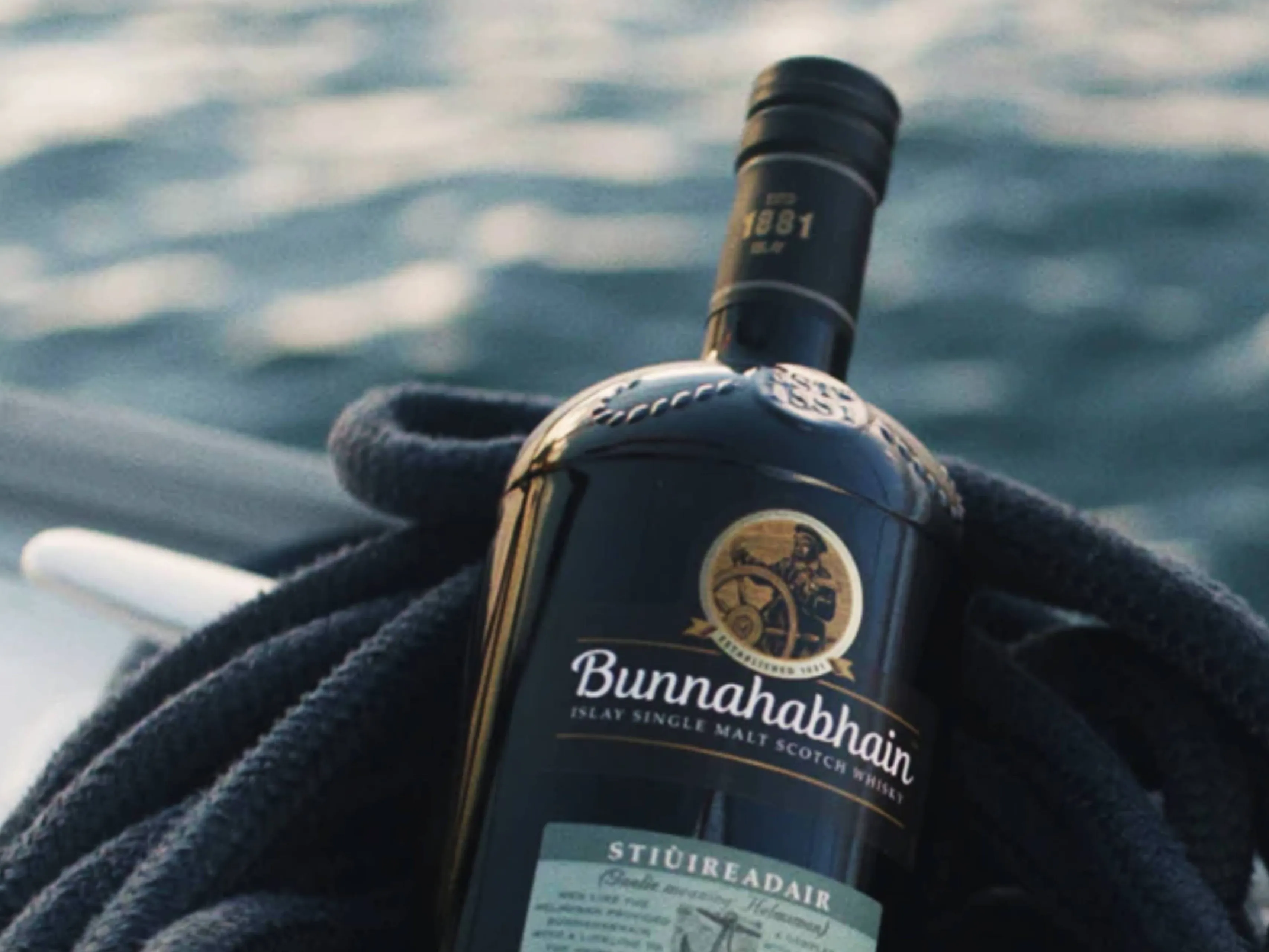 Bunnahabhain Stiuireadair in een scheepstouw