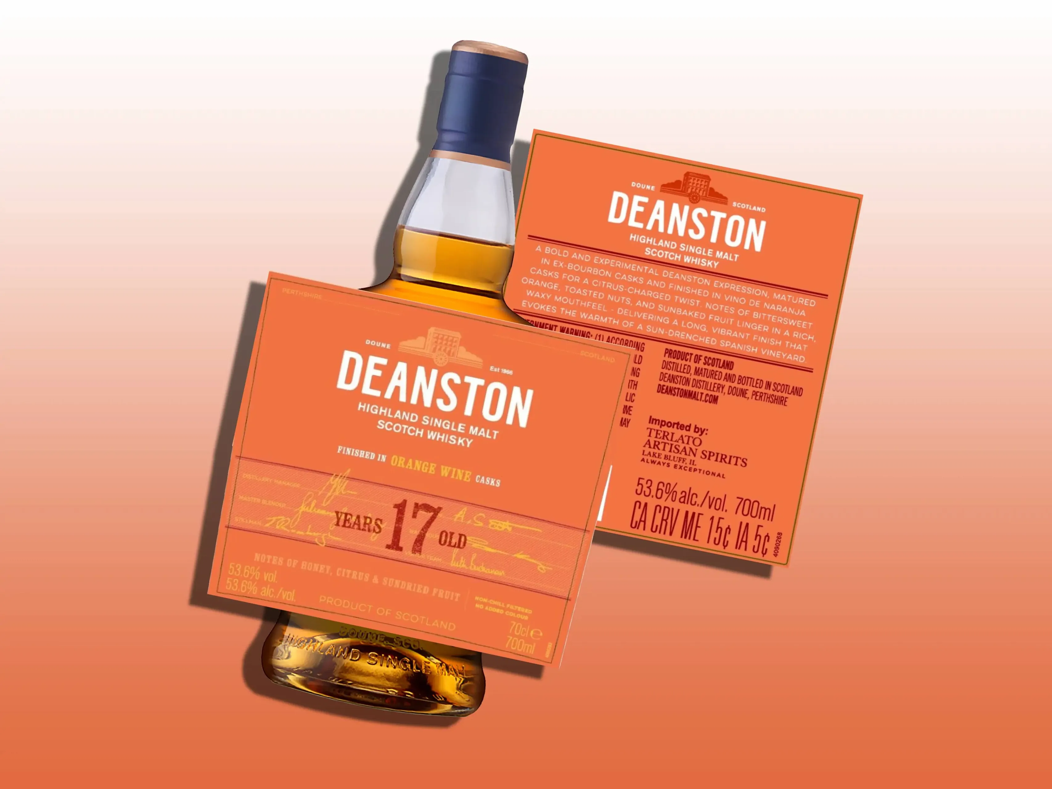 Deanston 17 Year Old Orange single malt  wine cask finish fles