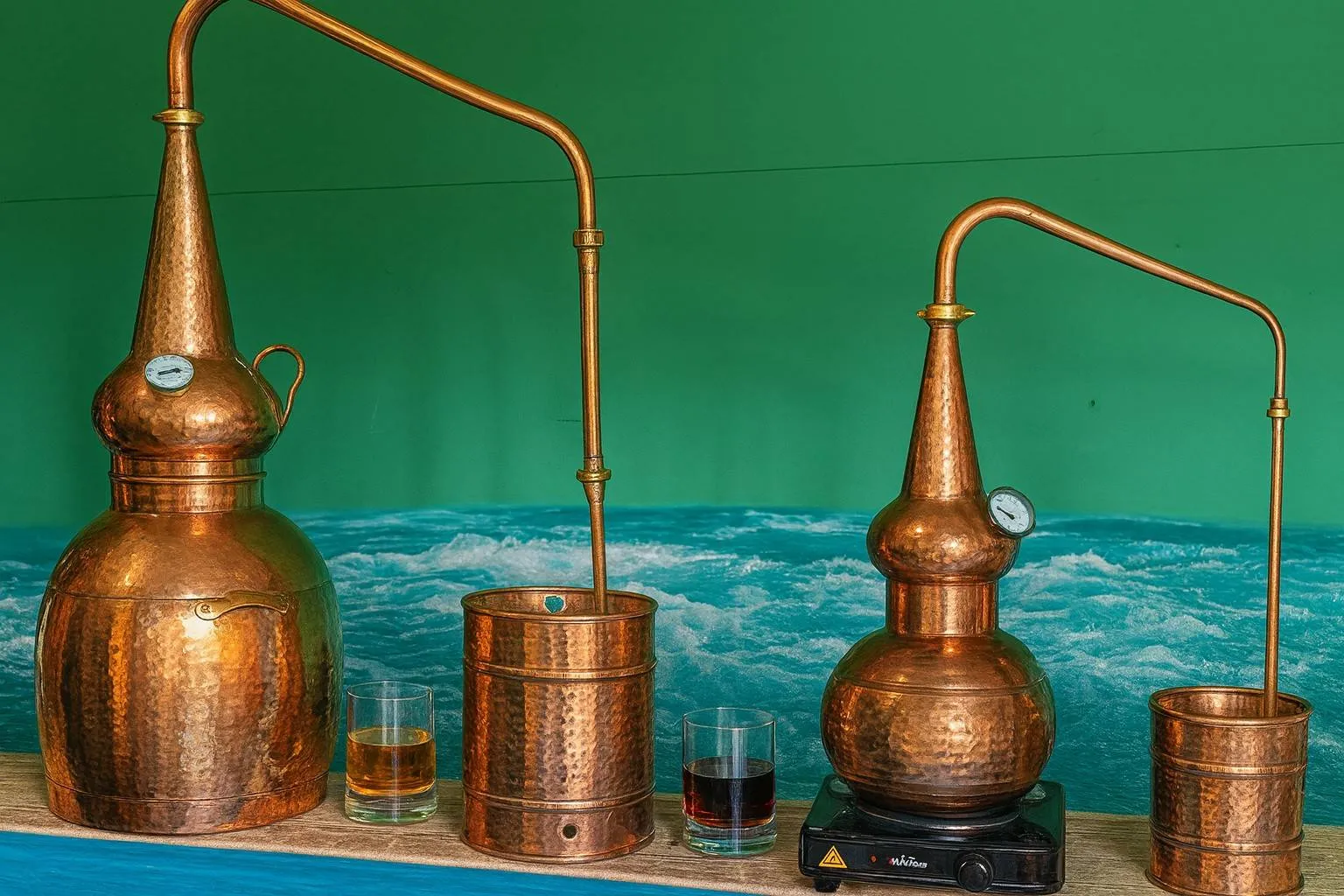 Stokerij de branding met zwembad water
