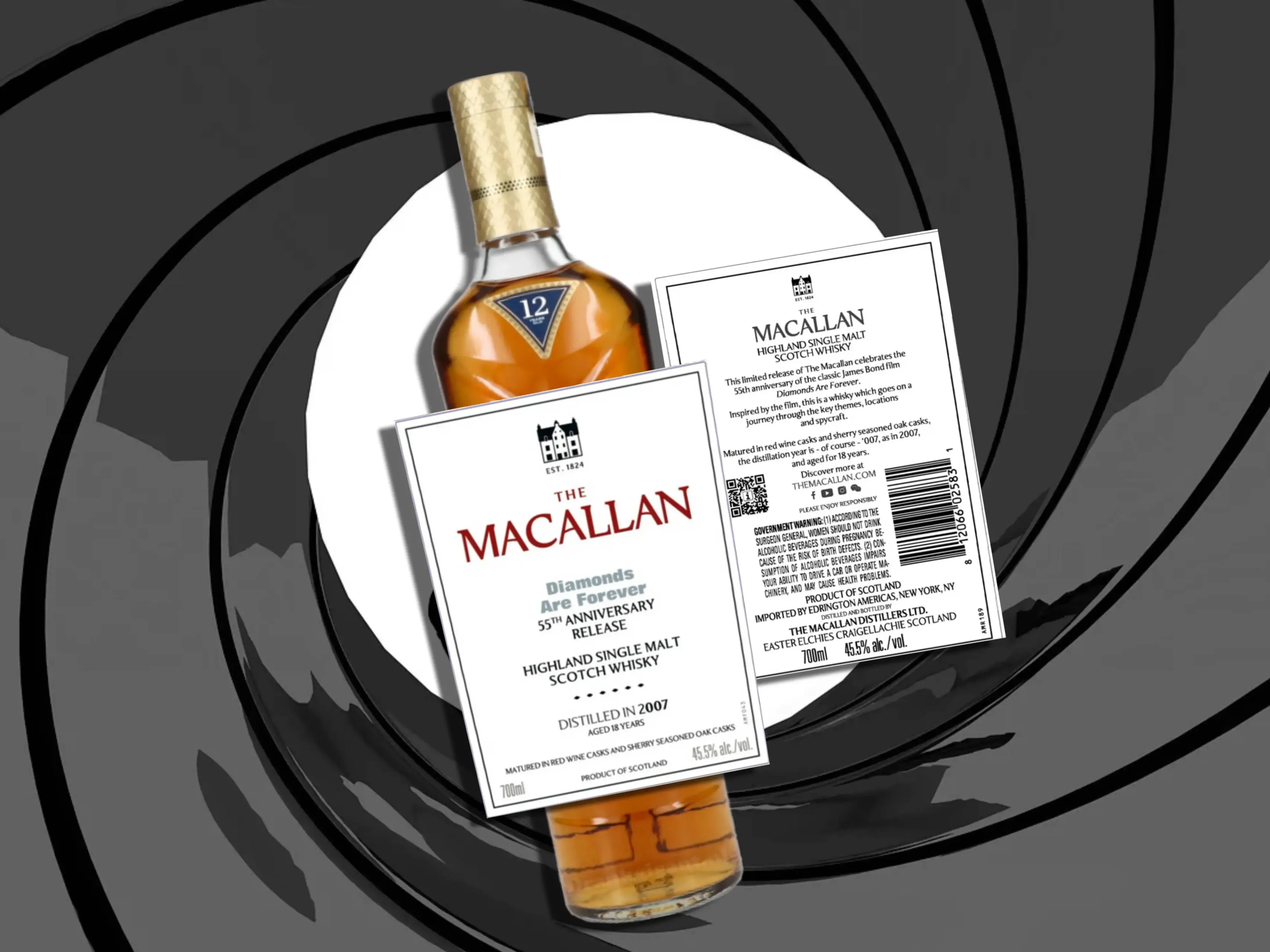 The Macallan James Bond Diamonds Are FOrever 55th Anniversary Single Malt whisky