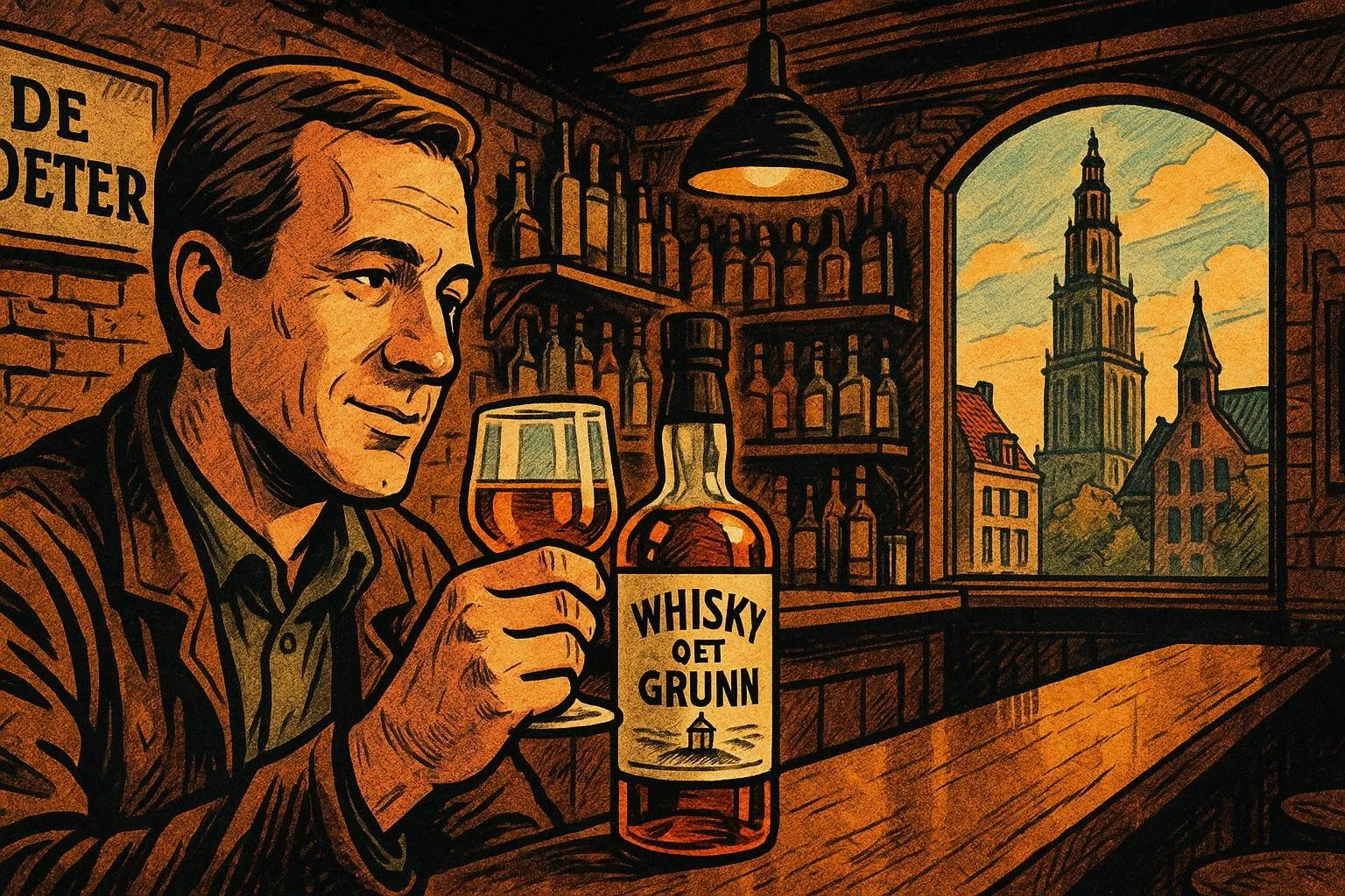 Whisky Oet Grunn in café De Toeter in Groningen