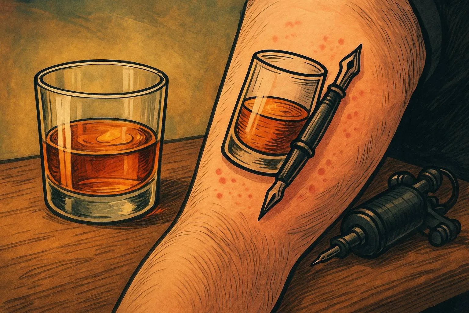 whisky en tattoos