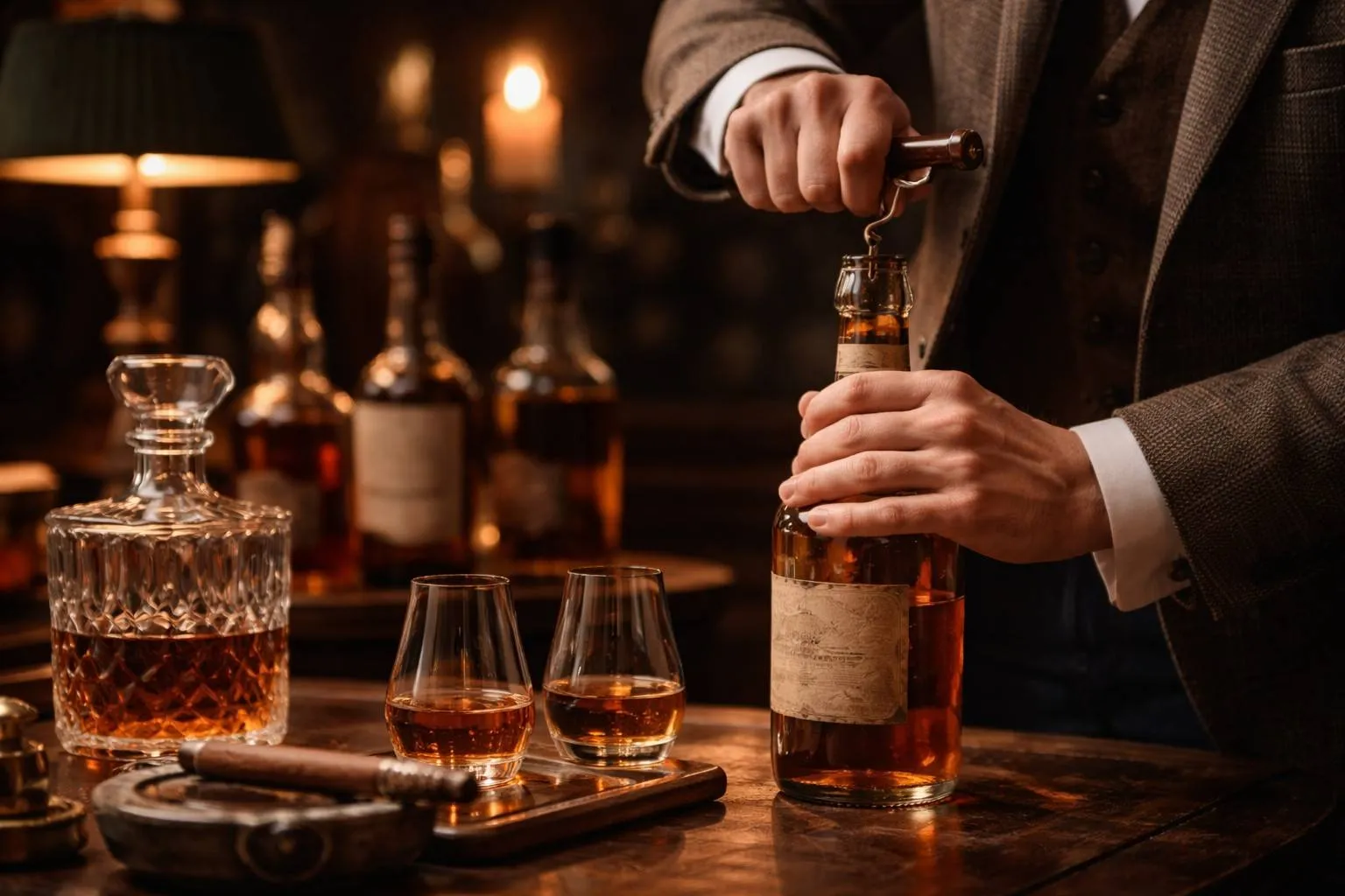 kurkentrekker fles whisky