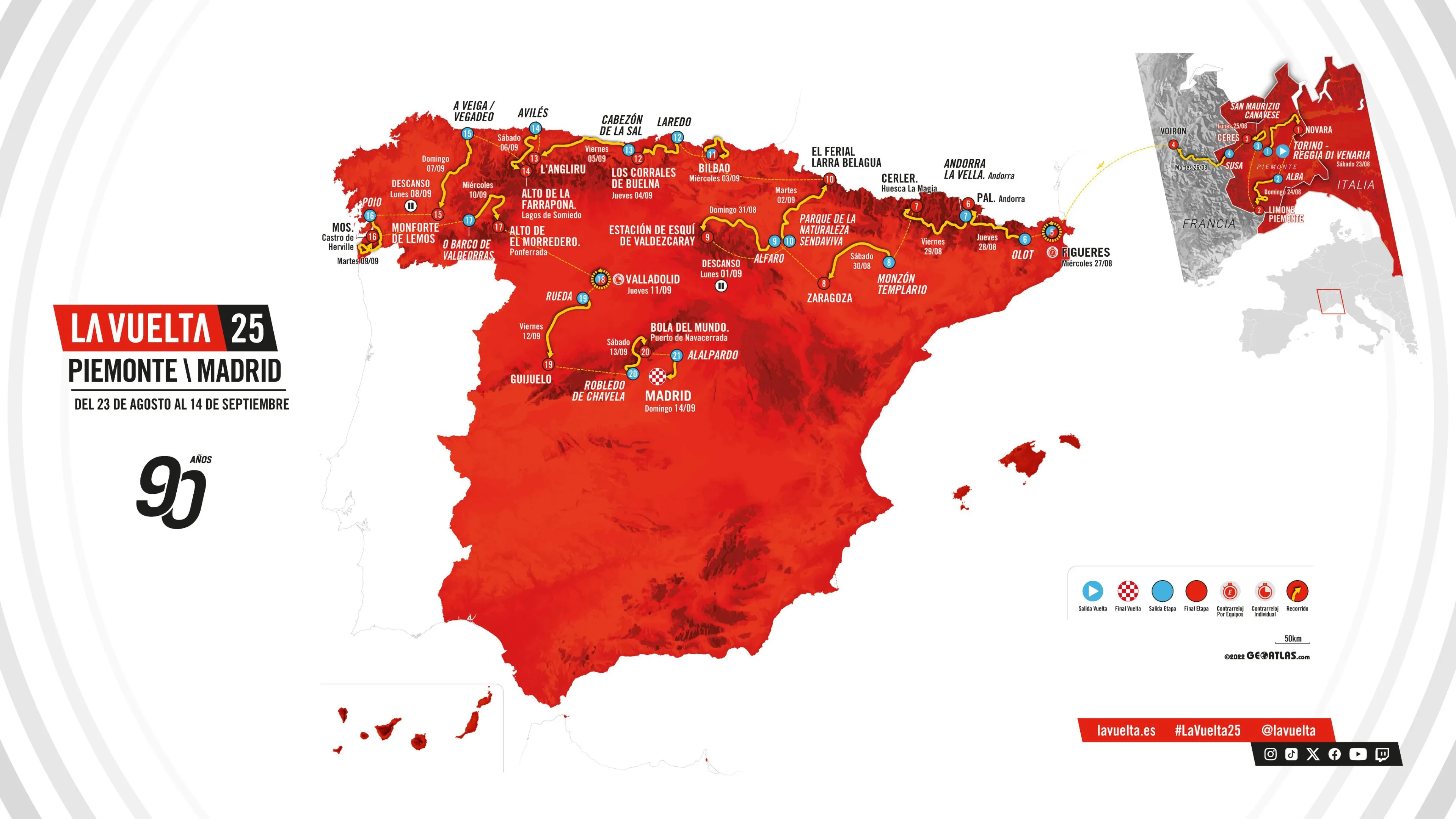 Parcours Vuelta a España 2025 Beestachtige finish in etappe 20 met de Bola del Mundo!