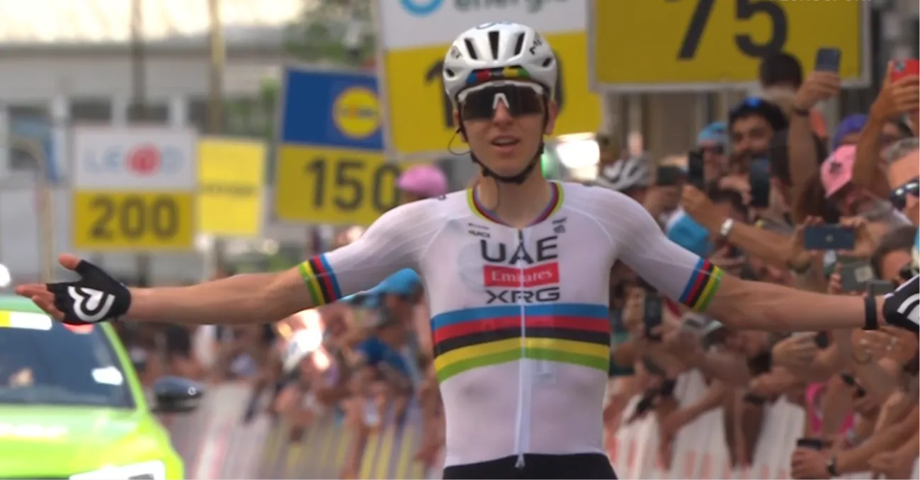 Aanvalslustig koersverloop op Zwitserse wegen. Na 70 kilometer solo juichte Pogacar voor zijn eerste zege ooit in de Ronde van Zwitserland