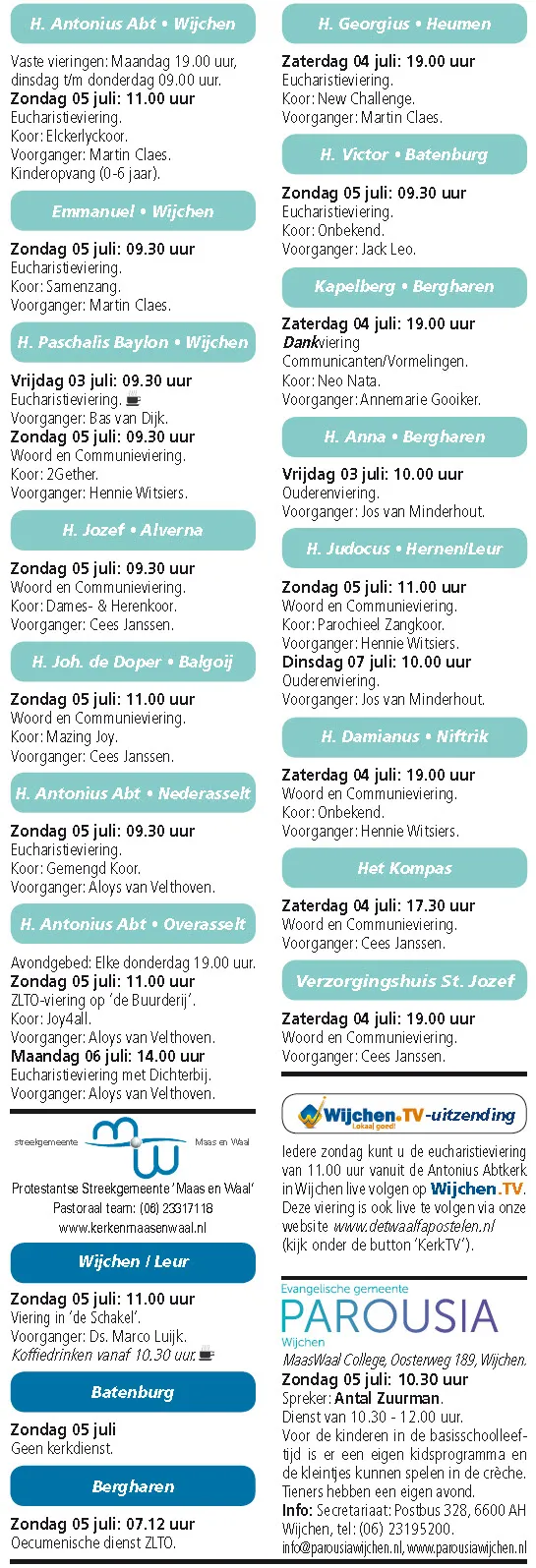 kerkberichten wijchen 010715