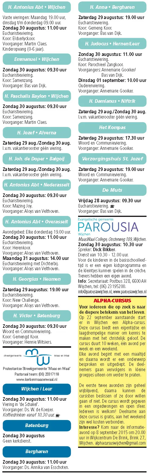 kerkberichten wijchen 020915