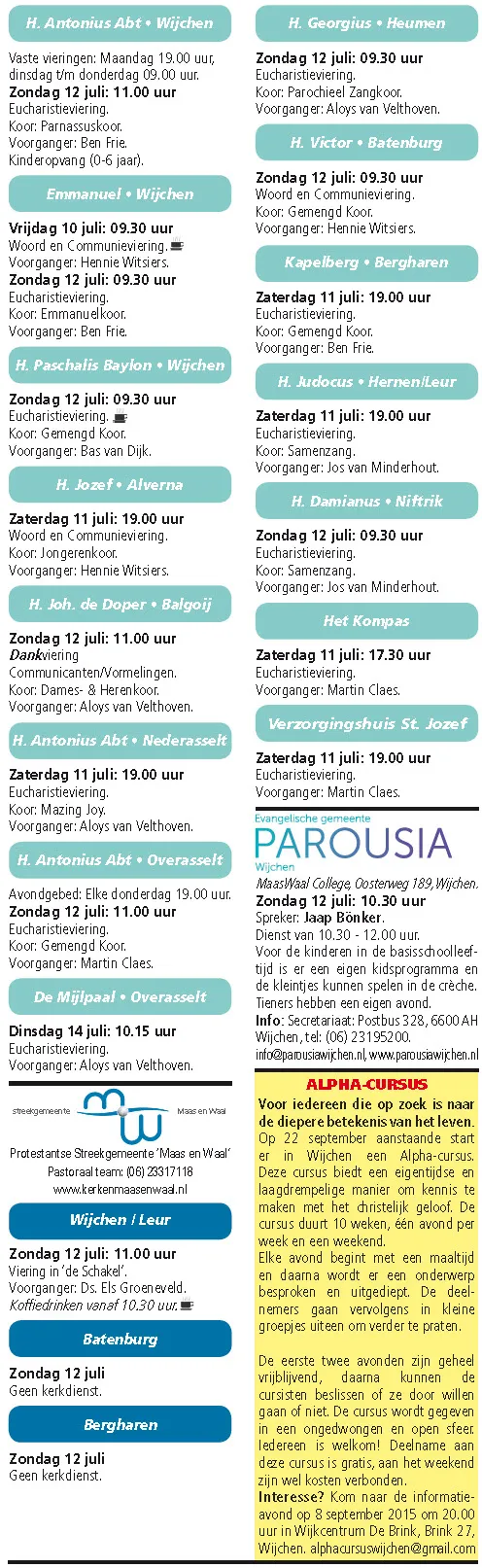 kerkberichten wijchen 080715