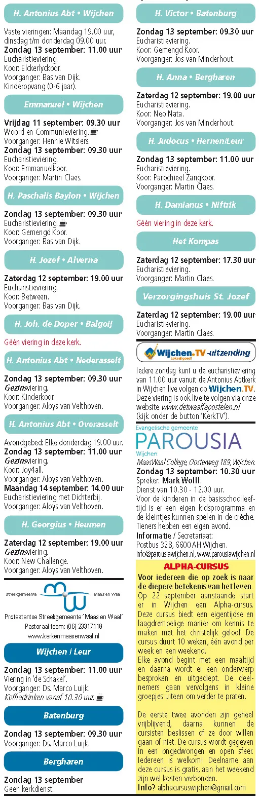 kerkberichten wijchen 090915