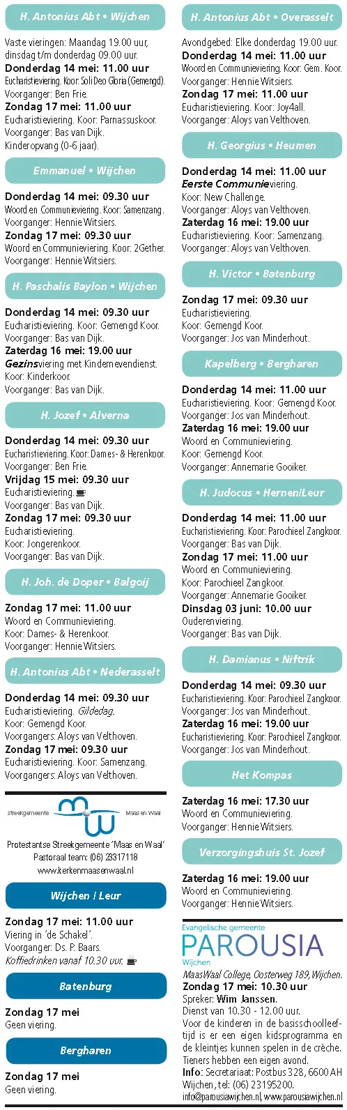 kerkberichten wijchen 130515