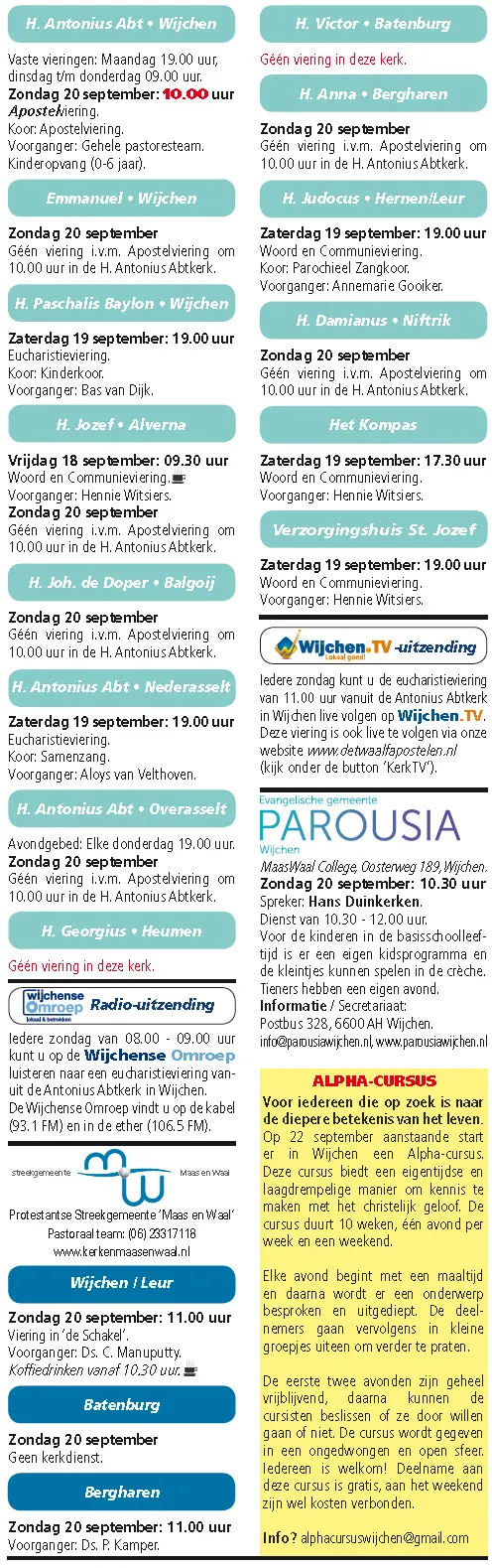 kerkberichten wijchen 160915