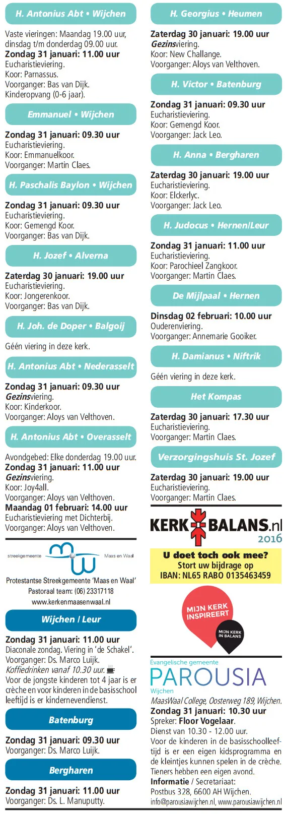 kerkberichten wijchen 270116