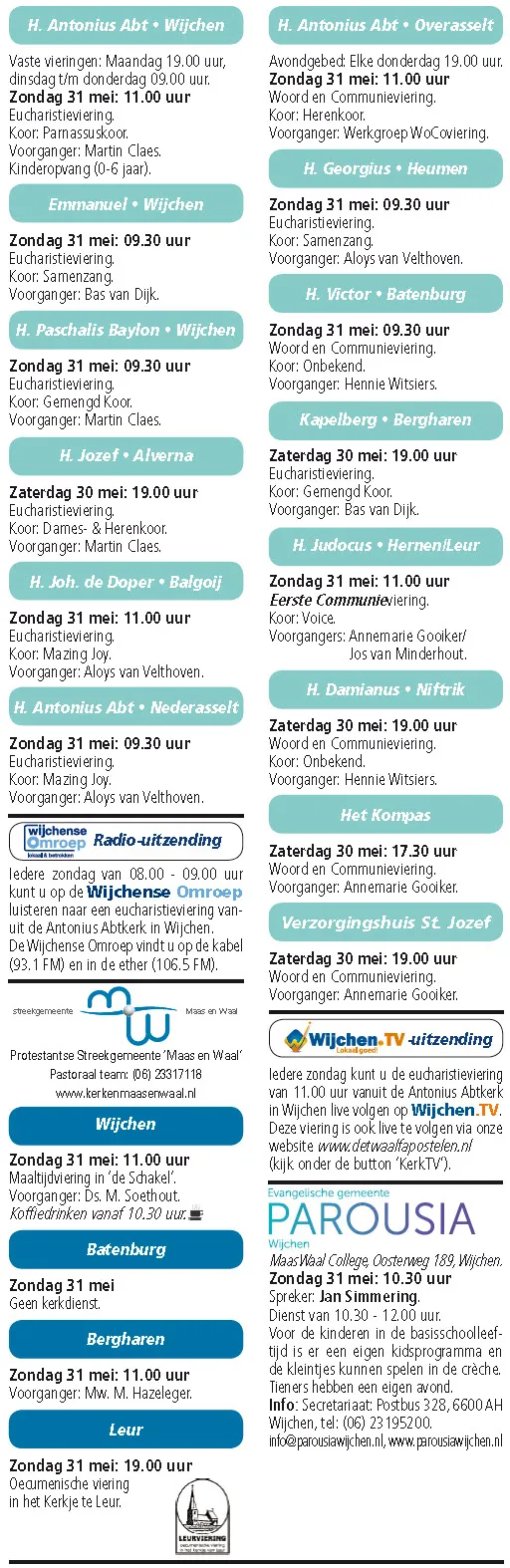 kerkberichten wijchen 270515