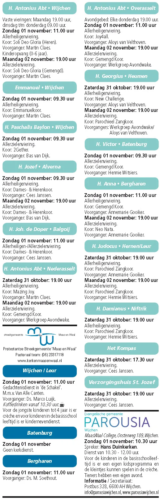 kerkberichten wijchen 281015