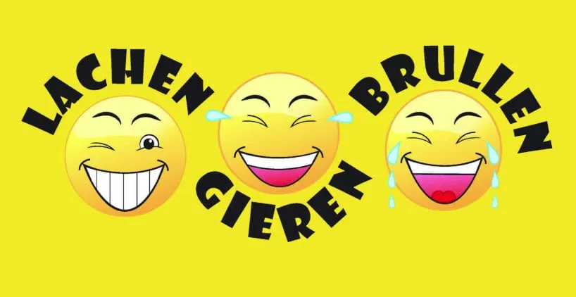lachen gieren brullen bergharen