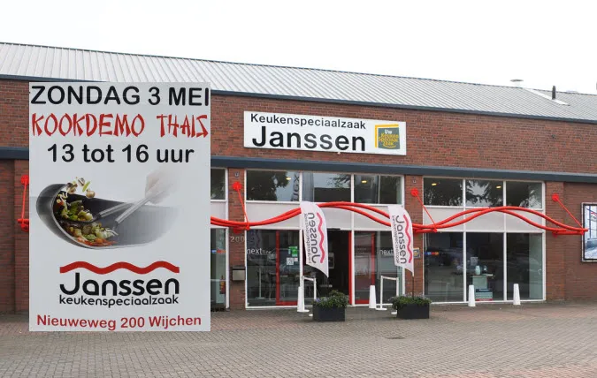 pand voorzijde janssen keukenspeciaalzaak en kookdemo thais