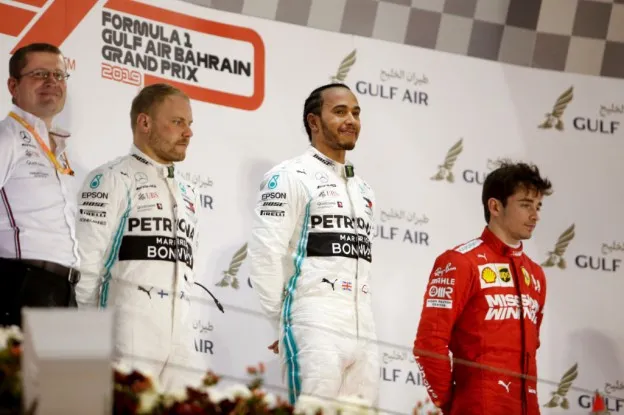 Podium Bahrein Ferrari Mercedesjpg