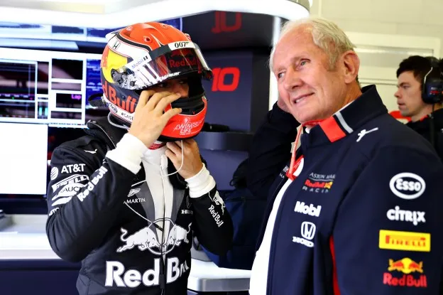 Pierre Gasly gp groot brittannie 2019 helmut marko christian hornerjpg