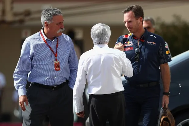 Chase Carey bernie ecclestone christian horner verstappen leclercjpg