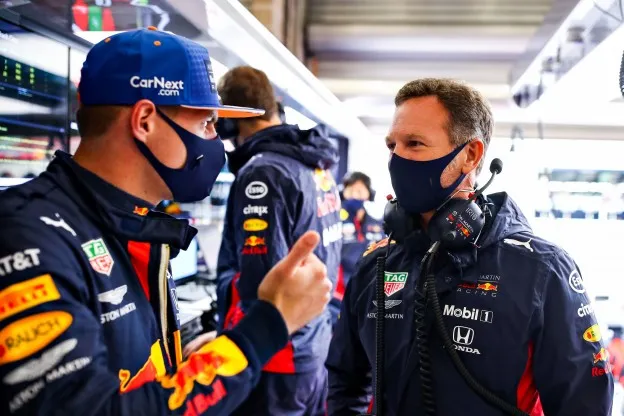 Verstappen Horner gesprek België 2020jpg