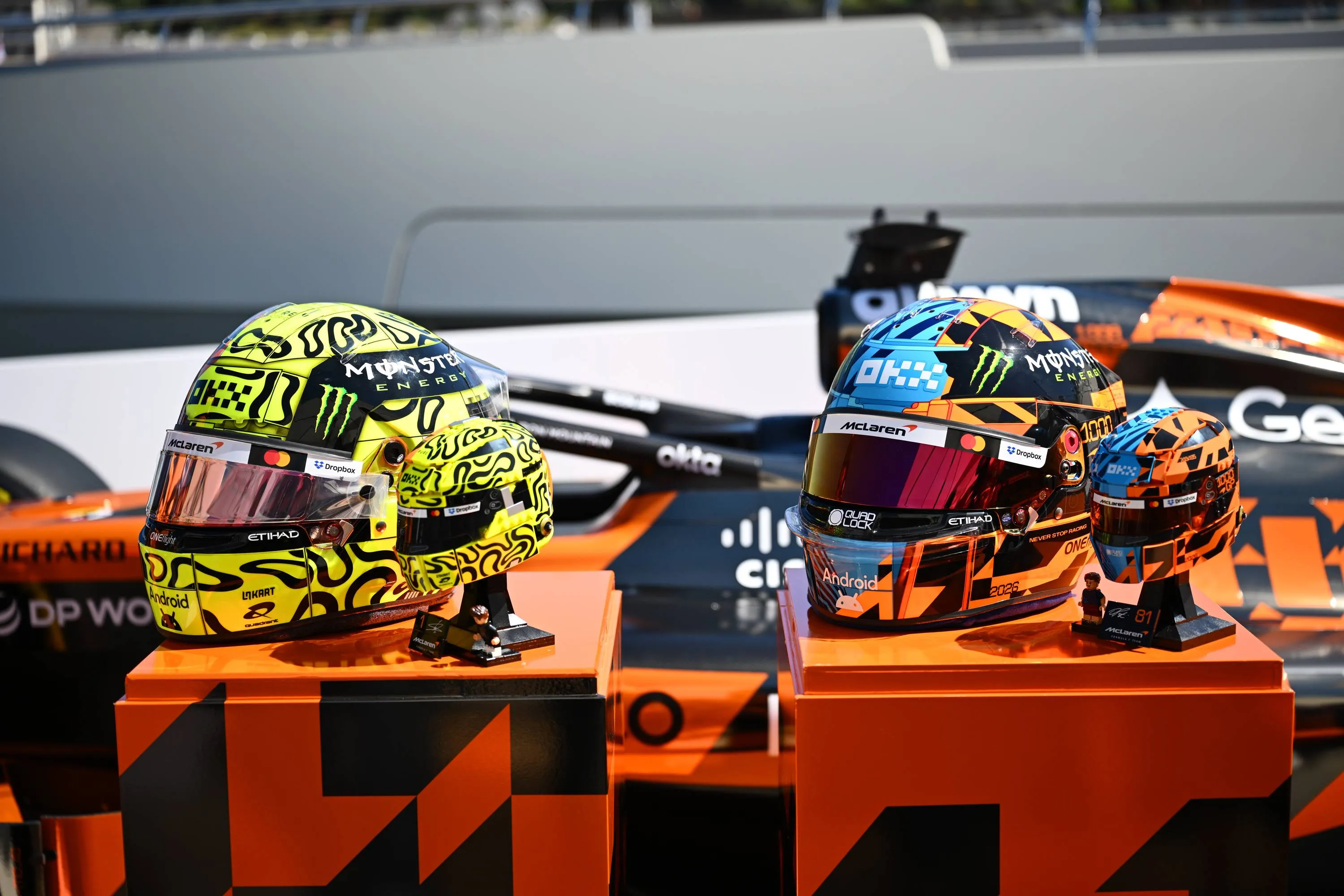 LEGO F1 Mclaren helmets