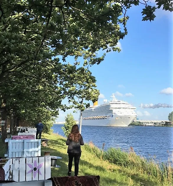 kanaal noord 07 uitzicht kanaalboot cruiseschip