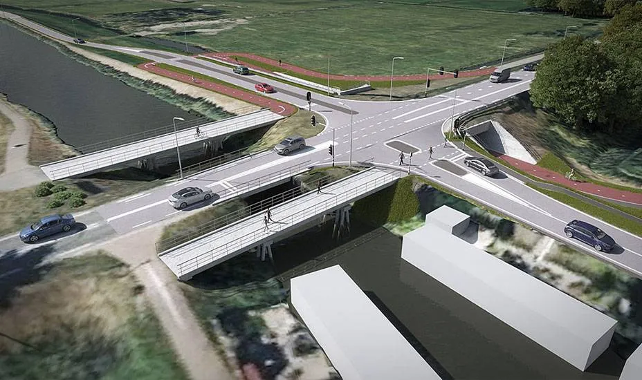 kruising leeghwaterweg zuiderweg n515 artist impression