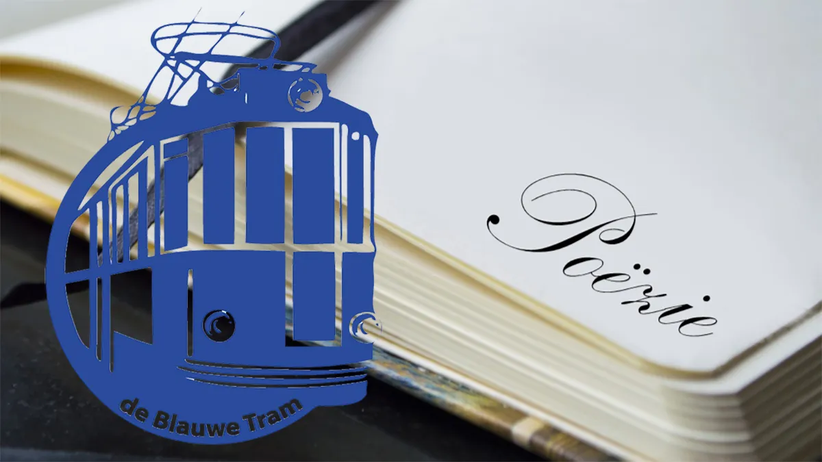 afbeelding poezie en blauwe tram