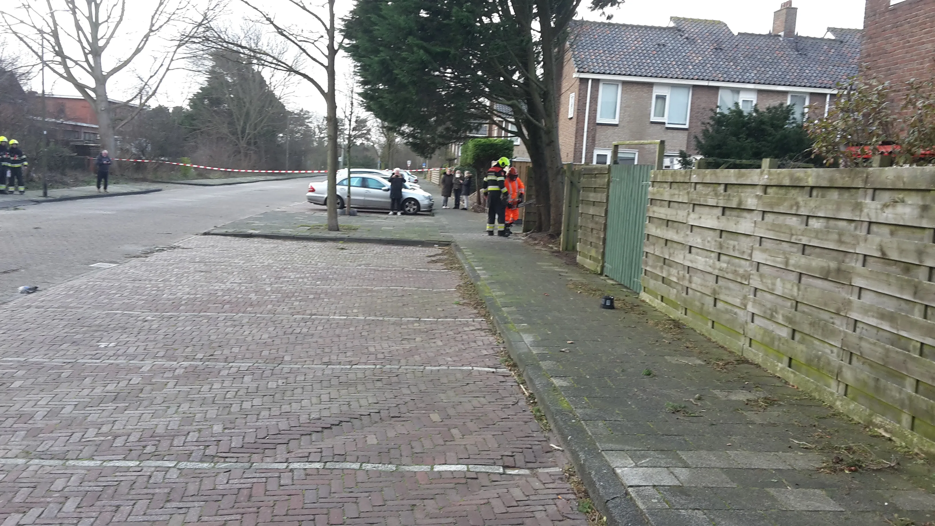 brandweer bij conifeer op de noorderduinweg