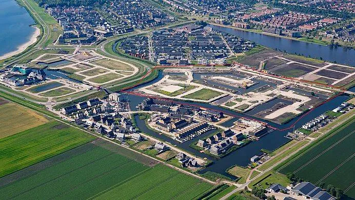 luchtfoto waterkwartier en havenkwartier gem zeewolde