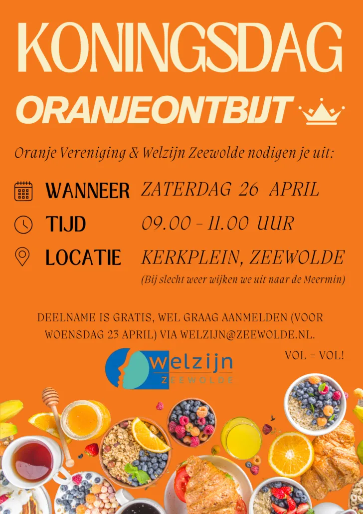oranje ontbijt welzijn zeewolde