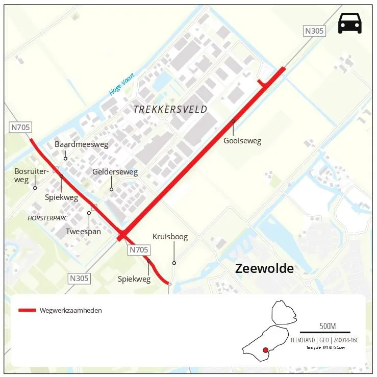 werkzaamheden gooiseweg spiekweg prov flevoland