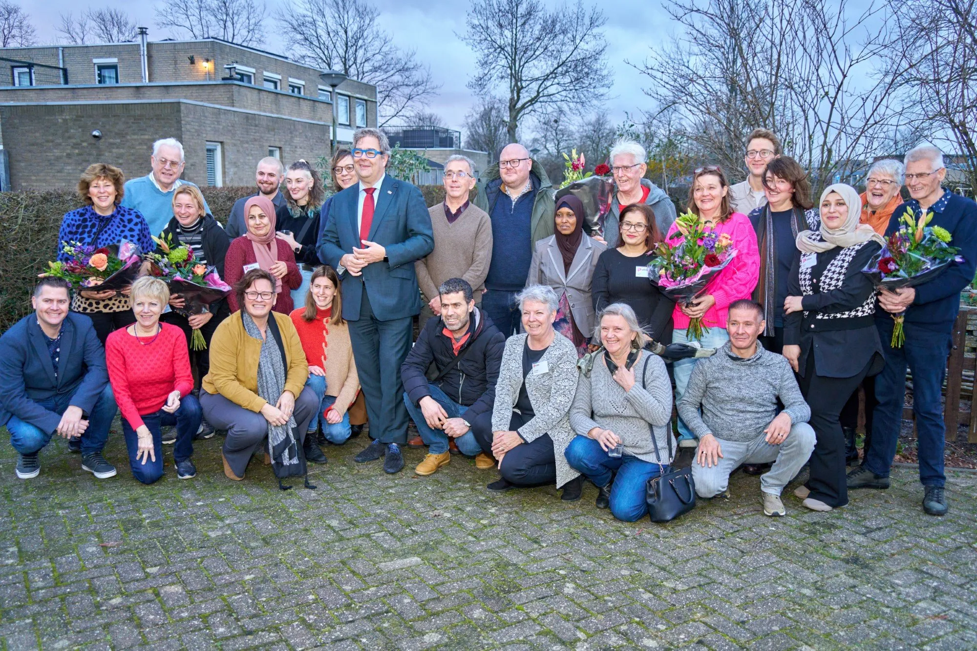 jaarafsluiting met verrassing voor vrijwilligers bij piezo in wijktuin noordhove fotograaf leon koppenol
