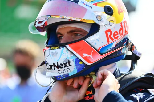 Verstappens helm tijdens de Grand Prix van Zandvoort.<br>