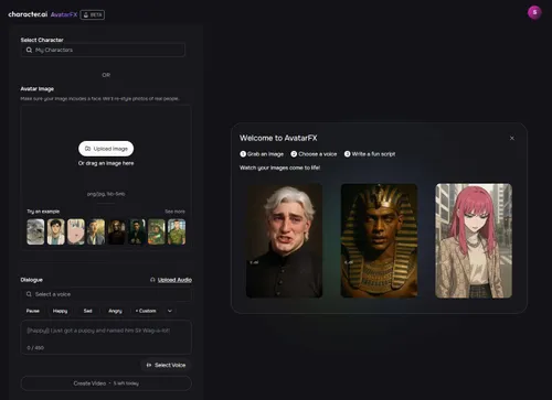 Character AI interface