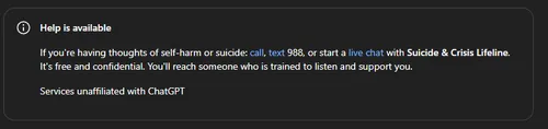 chatgpt zelfmoord