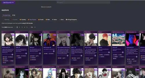 Janitor AI interface