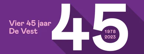 45 jaar vest met tekst