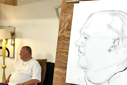 koetziervanhooff model portret tekenen drawing bas 0