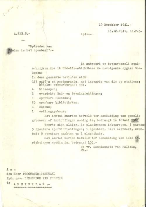 pb raa openbaarheidsdag afb 1 voor joden verboden