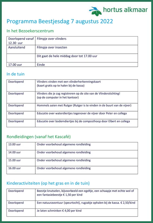 programma beestjesdag