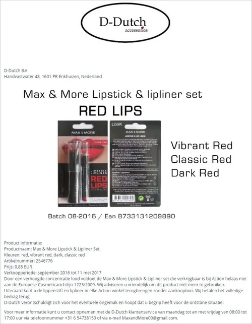 recall d dutch action maxmore lippenstift