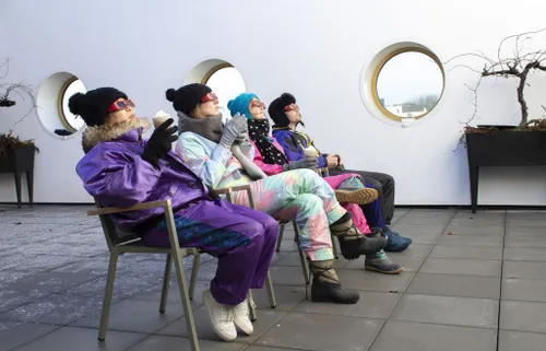 focusopenluchtfilms op het dak winter