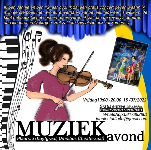 jannies poster voor de muziekavond1